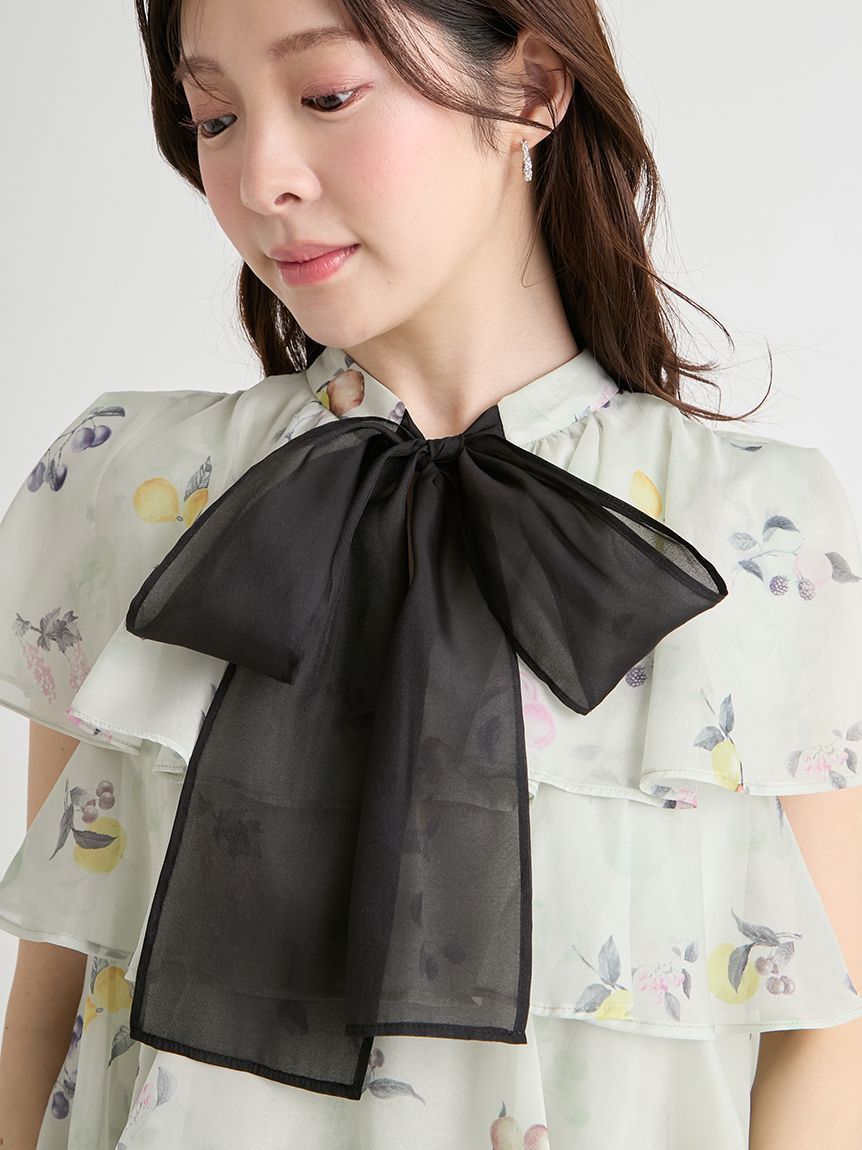 洗える】フルーツプリントティアードブラウス(ブラウス・シャツ)｜TOPS