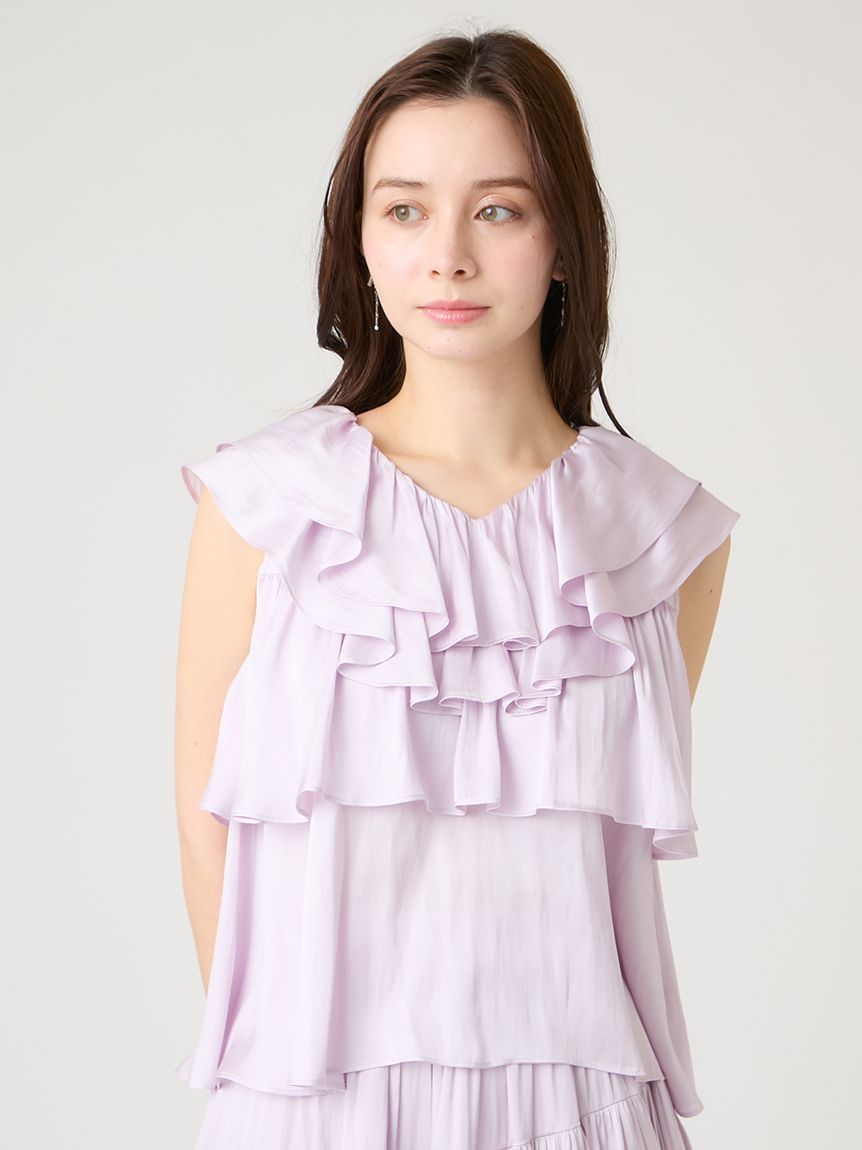 洗える】割繊ティアードラッフルブラウス(ブラウス・シャツ)｜TOPS