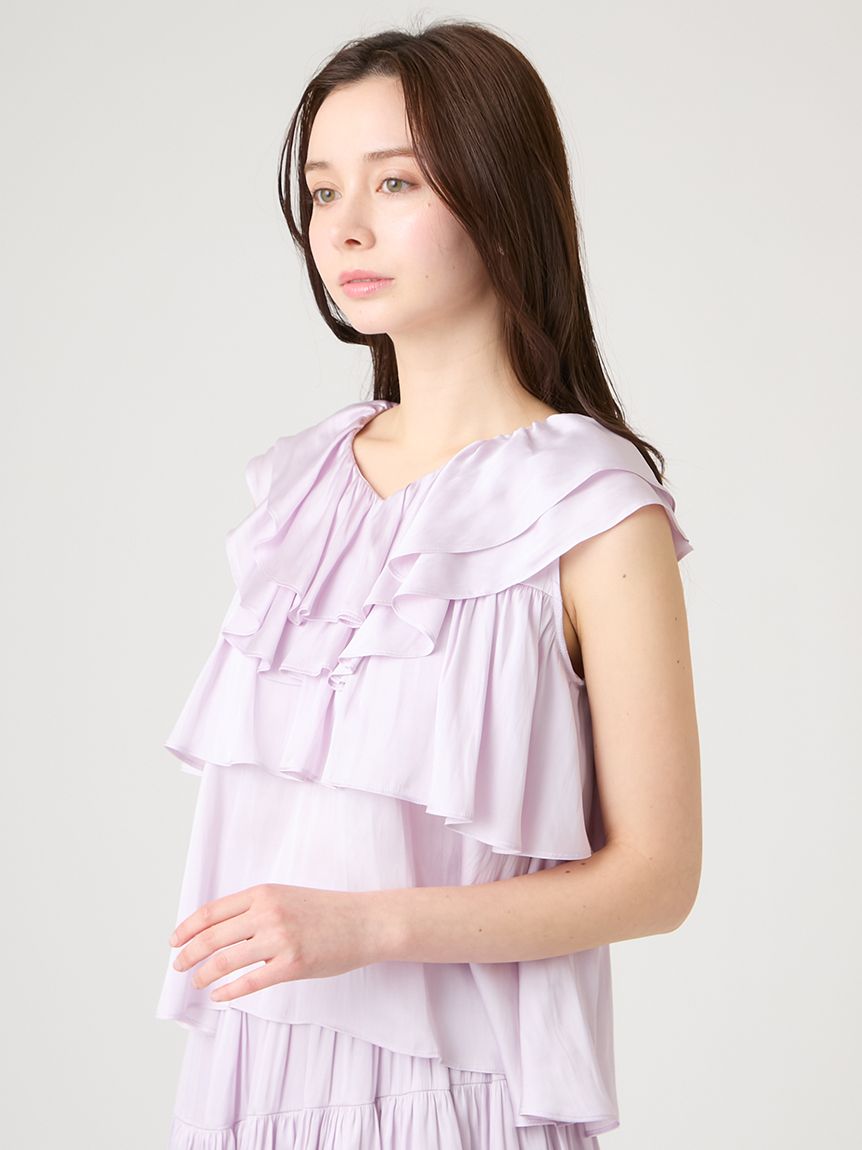 洗える】割繊ティアードラッフルブラウス(ブラウス・シャツ)｜TOPS