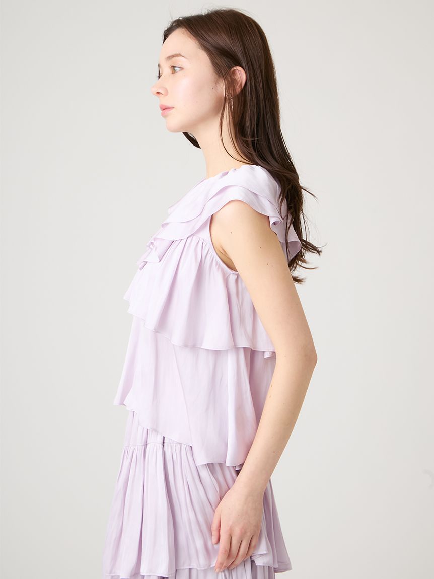 洗える】割繊ティアードラッフルブラウス(ブラウス・シャツ)｜TOPS