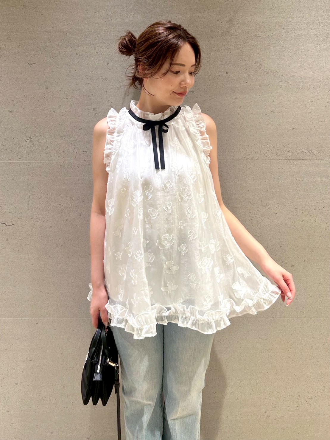 ブラックリボンジャガードチュニック(ブラウス・シャツ)｜TOPS