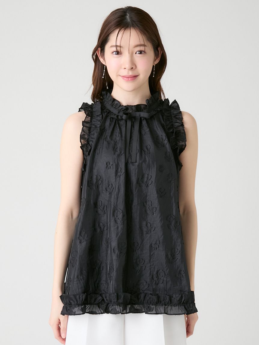 ブラックリボンジャガードチュニック(ブラウス・シャツ)｜TOPS