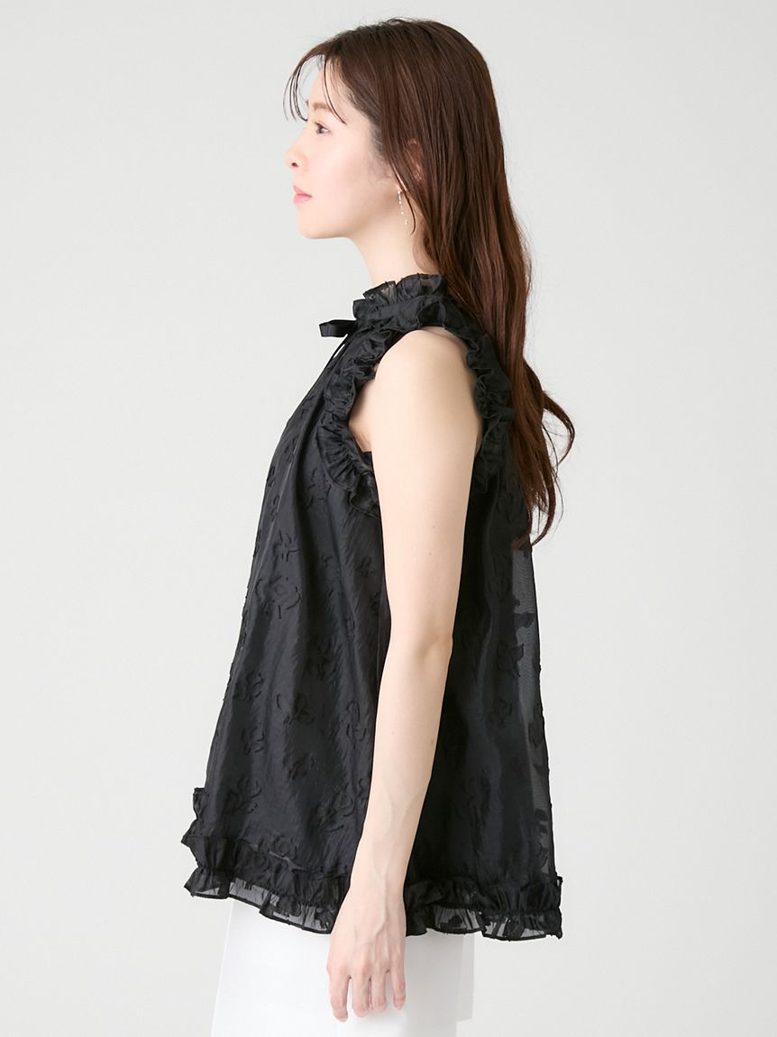 ブラックリボンジャガードチュニック(シャツ・ブラウス)｜TOPS