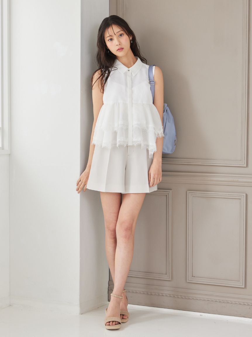 レースヘムペプラムブラウス(ブラウス・シャツ)｜TOPS（トップス