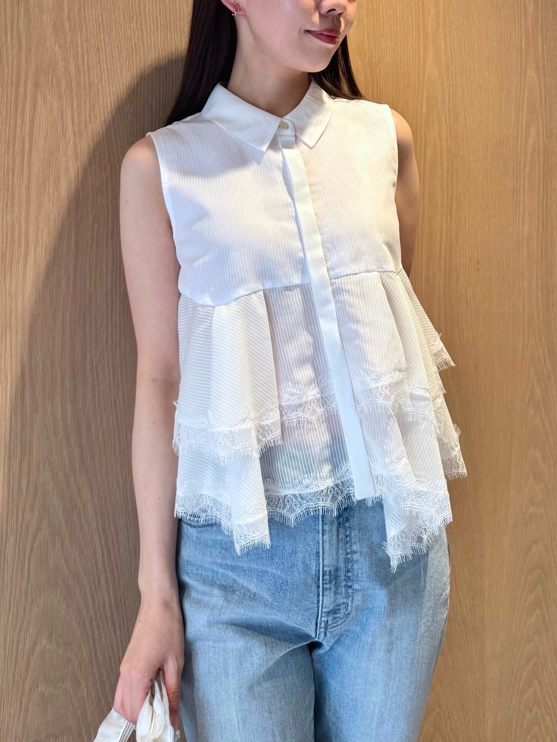 レースヘムペプラムブラウス(ブラウス・シャツ)｜TOPS（トップス