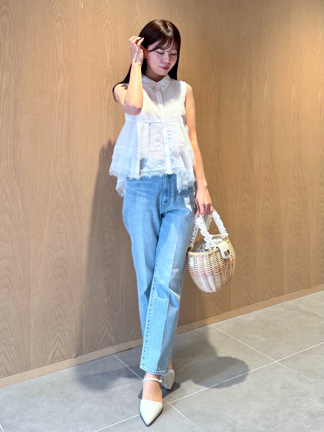 レースヘムペプラムブラウス(ブラウス・シャツ)｜TOPS（トップス
