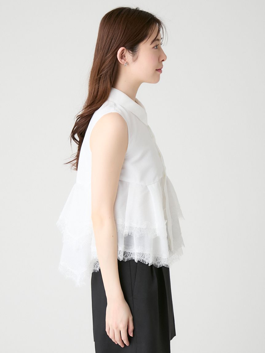 レースヘムペプラムブラウス(ブラウス・シャツ)｜TOPS（トップス