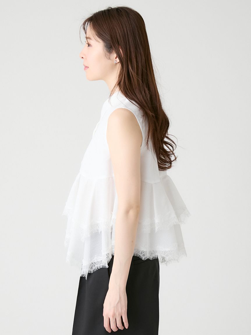 レースヘムペプラムブラウス(ブラウス・シャツ)｜TOPS（トップス