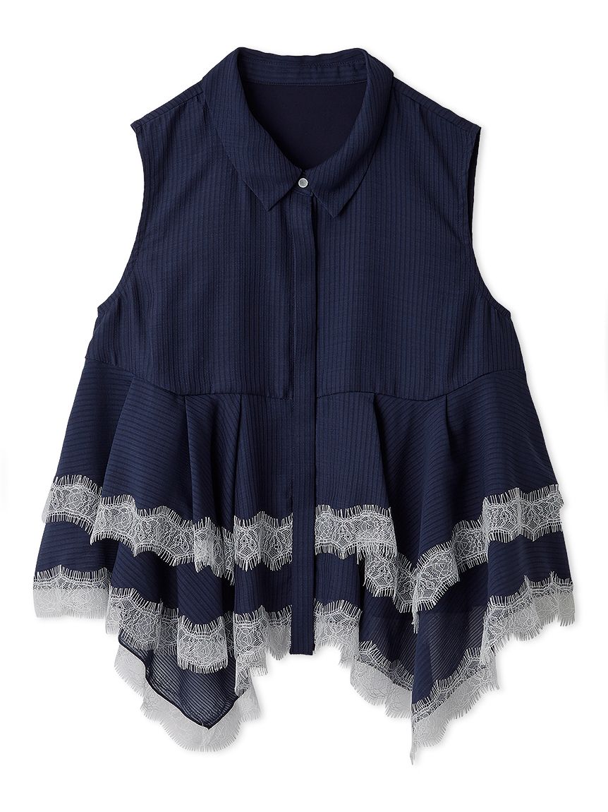 レースヘムペプラムブラウス(ブラウス・シャツ)｜TOPS（トップス