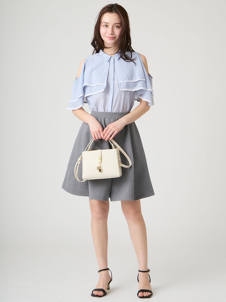 洗える】2WAYレーストリムケープブラウス(ブラウス・シャツ)｜TOPS