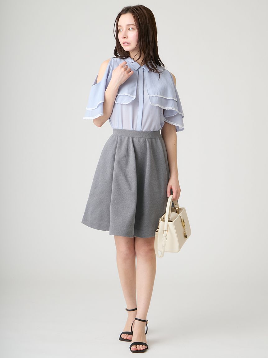 洗える】2WAYレーストリムケープブラウス(ブラウス・シャツ)｜TOPS