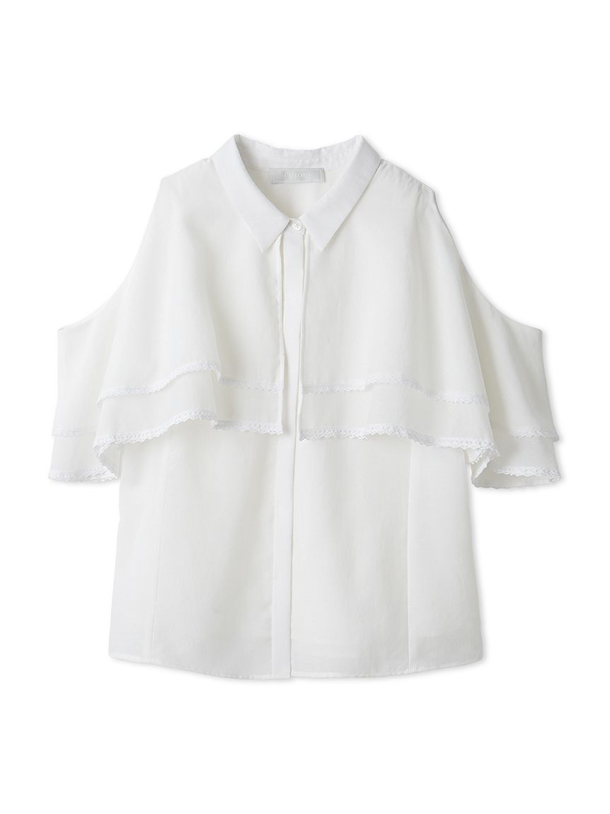 新品 CELFORD 【洗える】 2WAYレーストリムケープブラウス 洗える】2WAYレーストリムケープブラウス(ブラウス・シャツ)｜TOPS