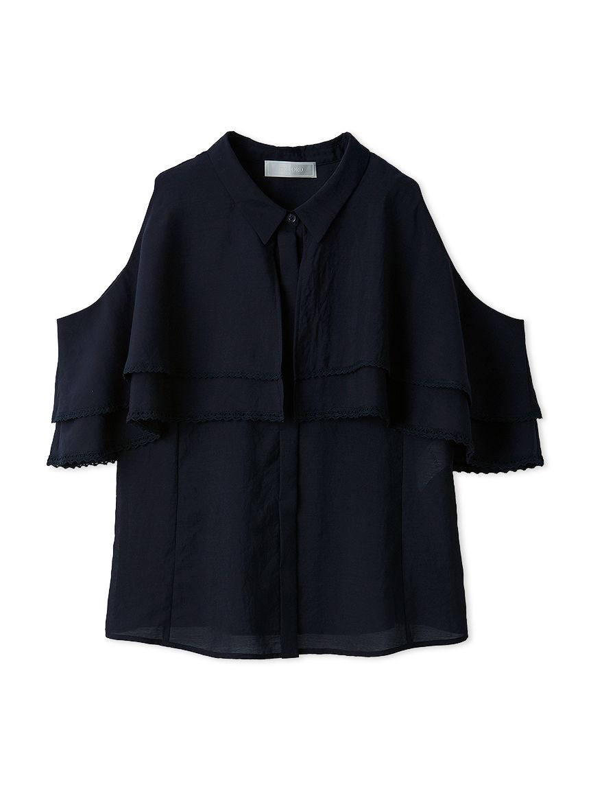 新品 CELFORD 【洗える】 2WAYレーストリムケープブラウス 洗える】2WAYレーストリムケープブラウス(ブラウス・シャツ)｜TOPS