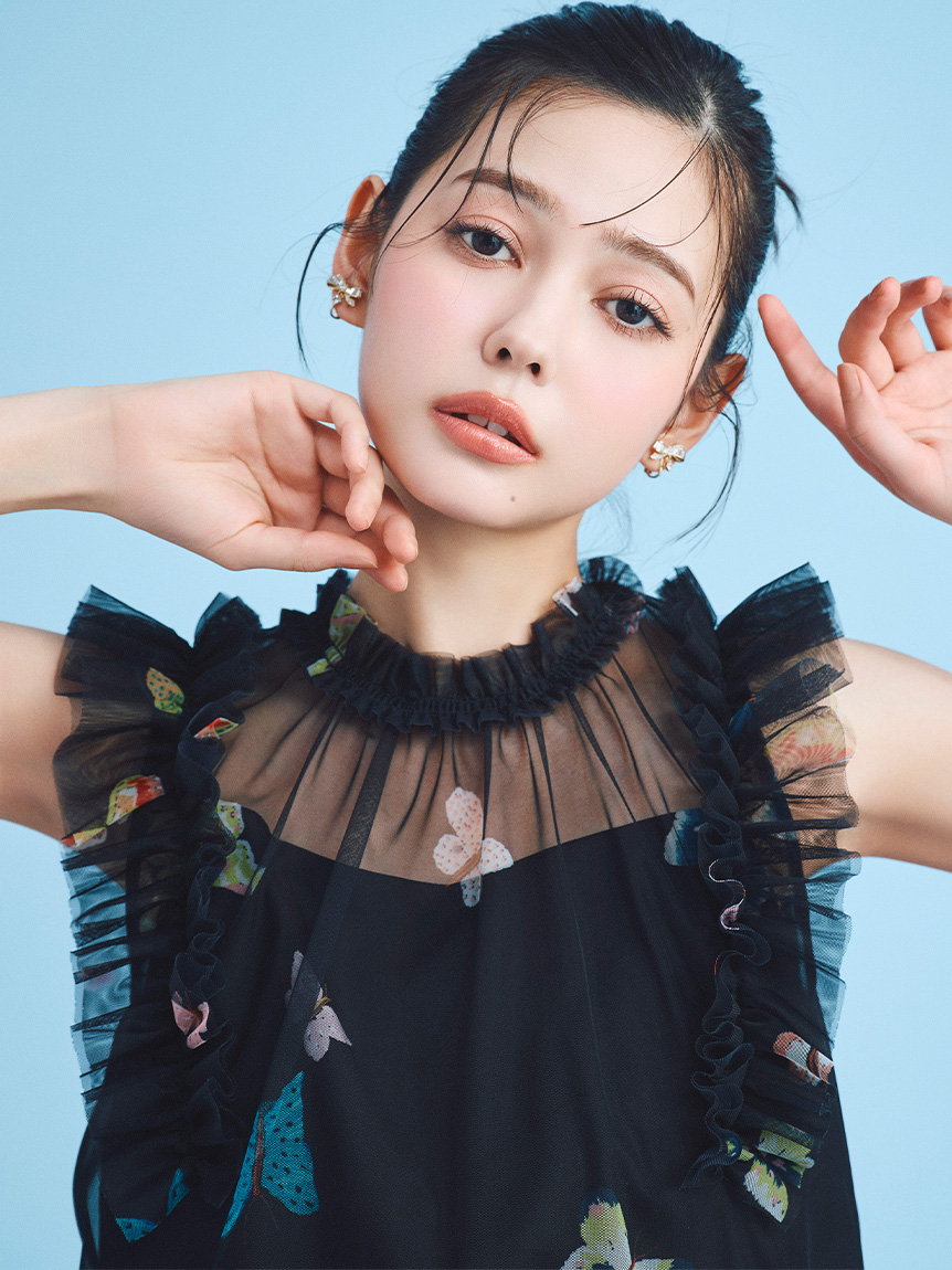 洗える】【HANAE MORI×CELFORDコラボ】バタフライレイヤードプリント