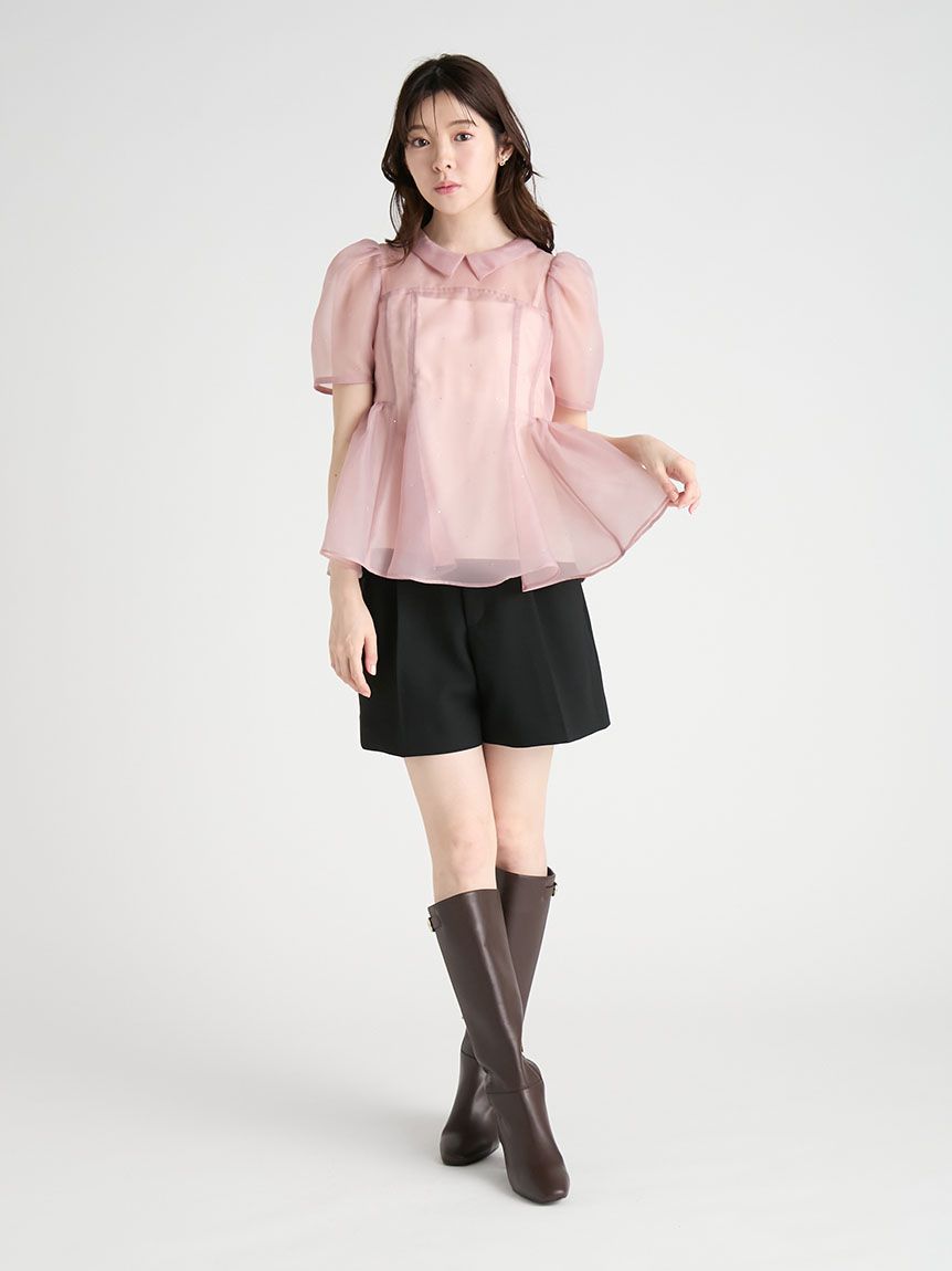 洗える】ビジューペプラムブラウス(シャツ・ブラウス)｜TOPS｜CELFORD