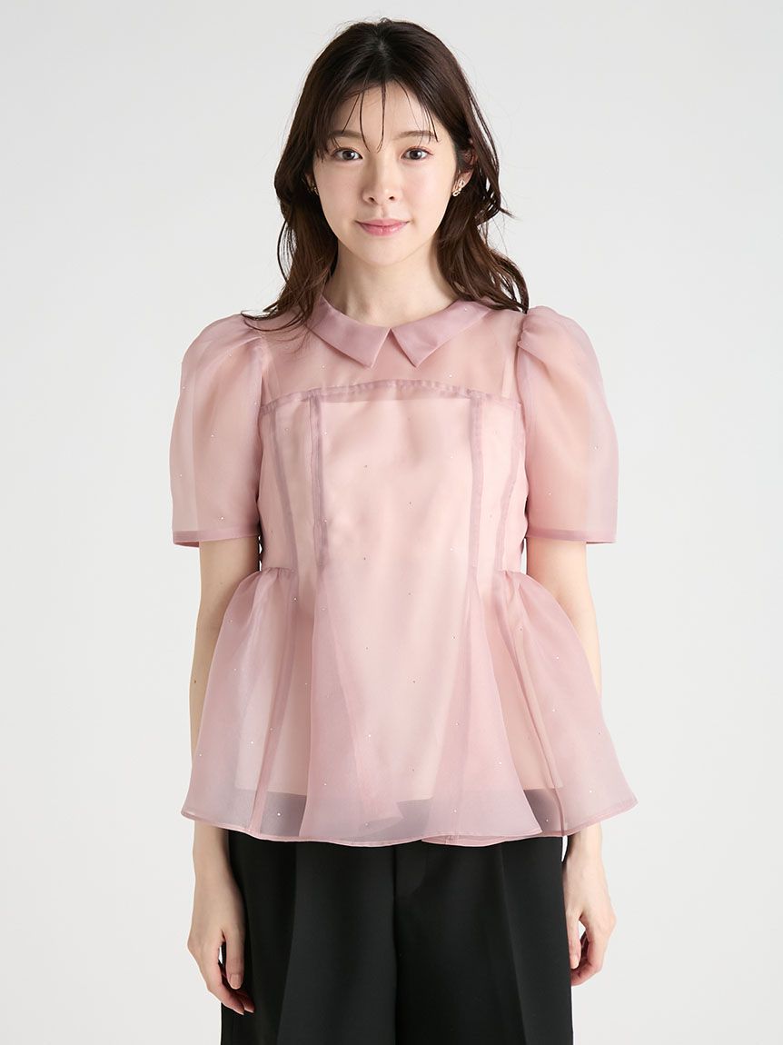 ビジューペプラムブラウス(ブラウス・シャツ)｜TOPS（トップス