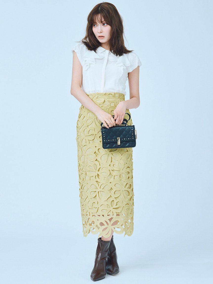 洗える】フロントリボンパフスリーブブラウス(シャツ・ブラウス)｜TOPS 
