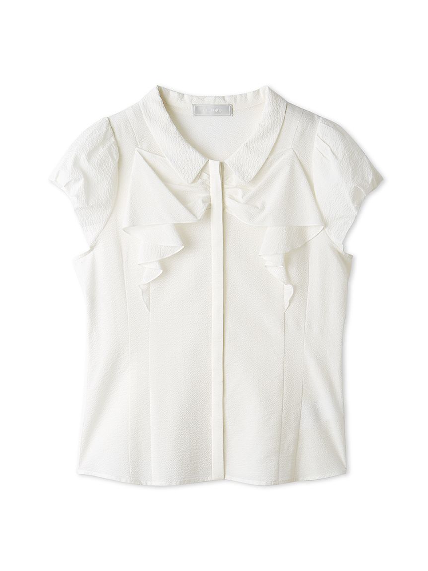 洗える】フロントリボンパフスリーブブラウス(シャツ・ブラウス)｜TOPS 