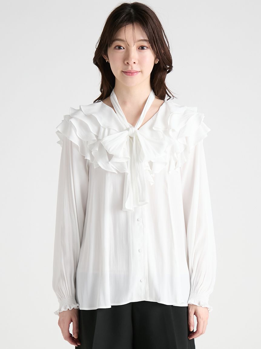 洗える】ラッフルフリルブラウス(シャツ・ブラウス)｜TOPS｜CELFORD