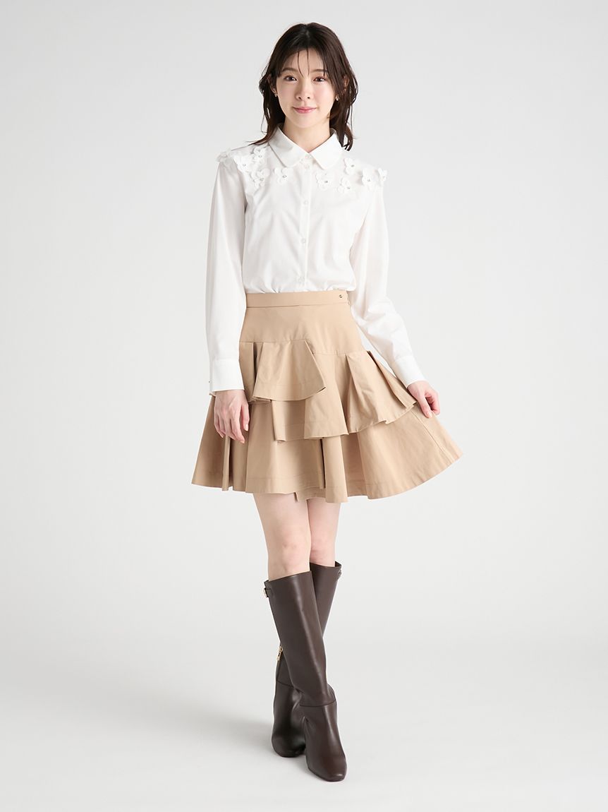 フローラルビジューデコレートシャツ(ブラウス・シャツ)｜TOPS
