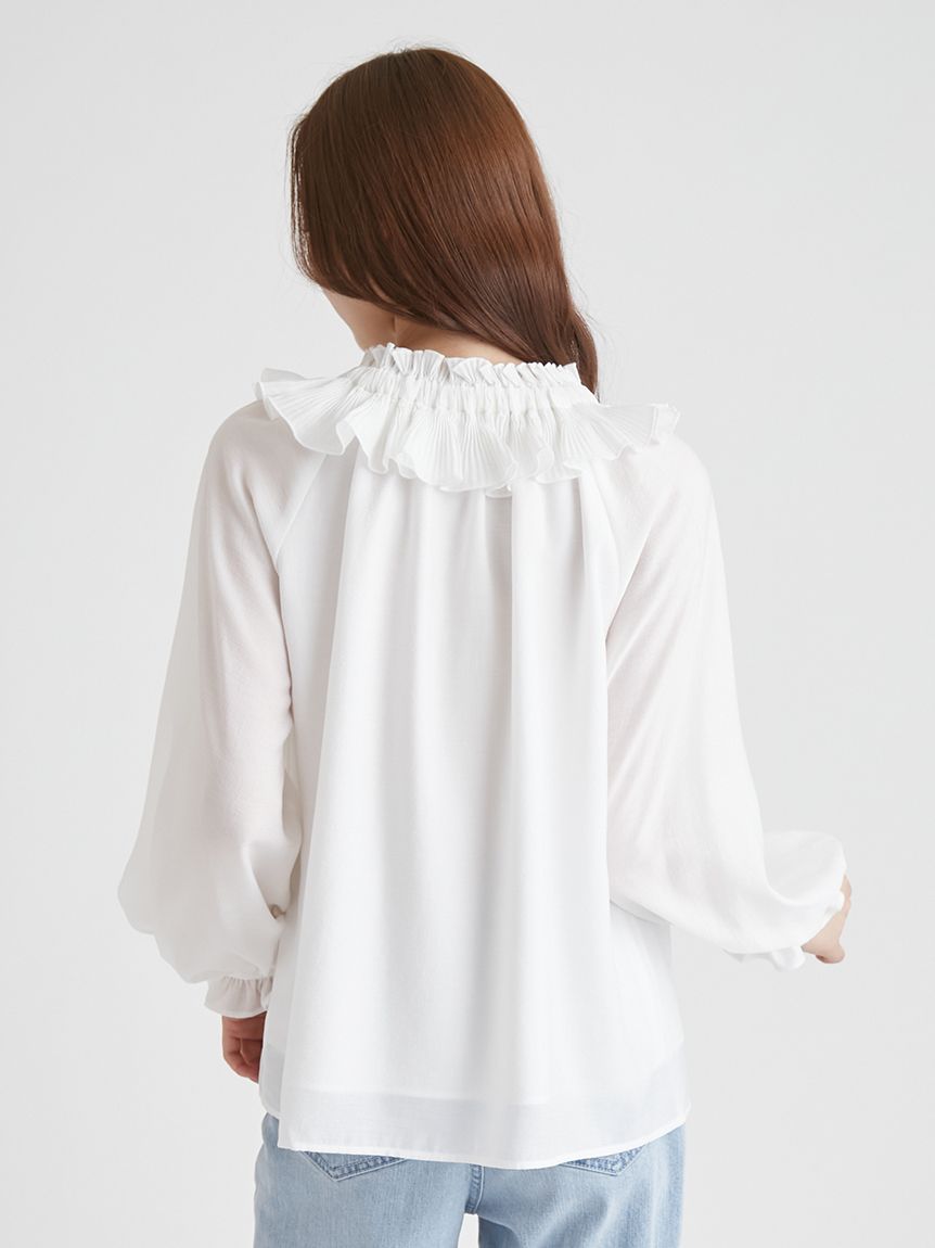 プリーツフリルカラーボウタイブラウス(シャツ・ブラウス)｜TOPS