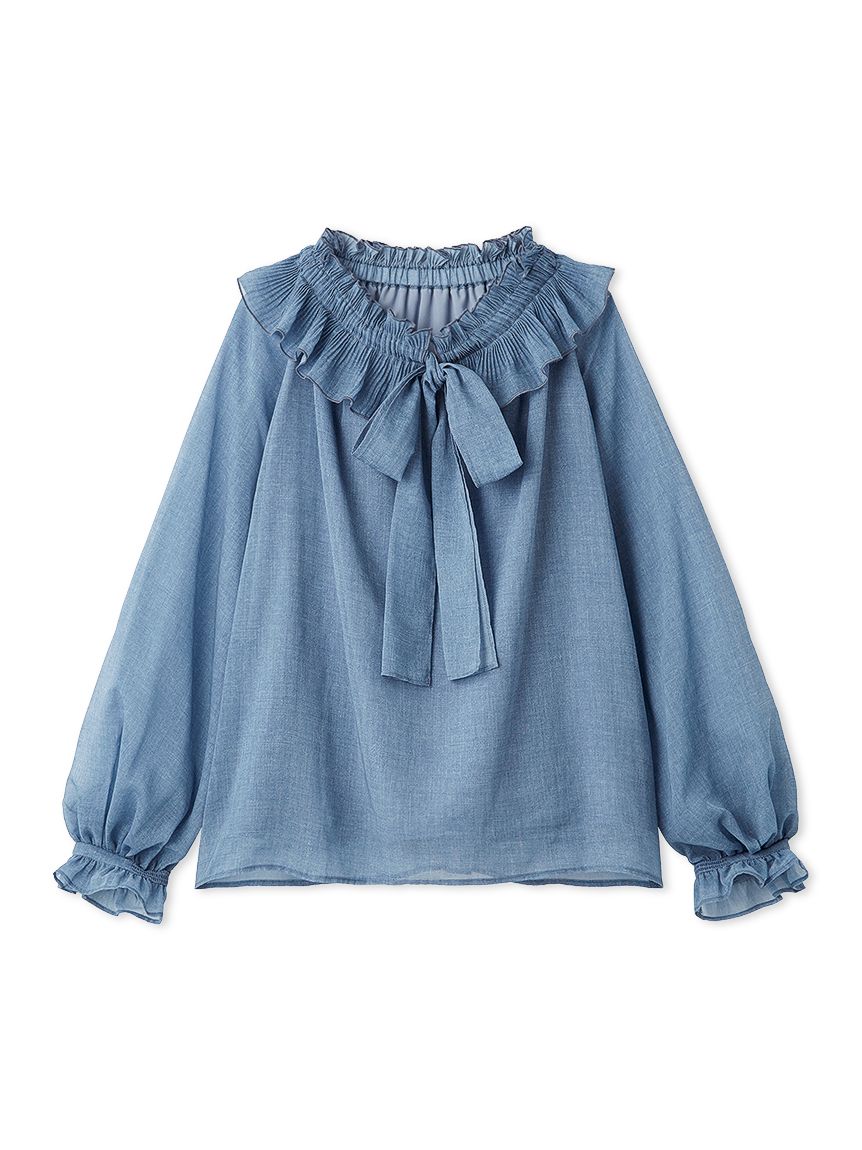 プリーツフリルカラーボウタイブラウス(シャツ・ブラウス)｜TOPS