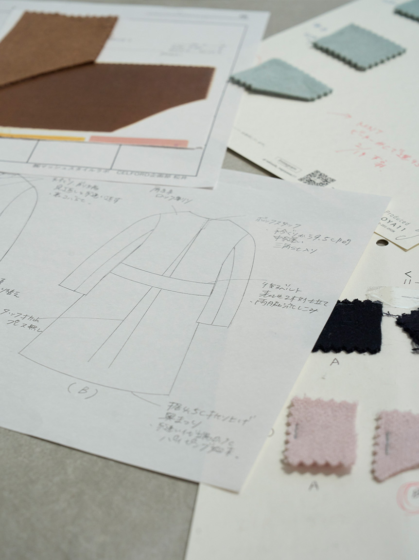 カシミヤ混ノーカラーコート(コート)｜OUTER（アウター）｜CELFORD