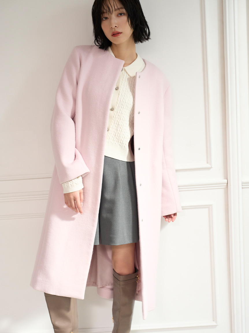 カシミヤ混ノーカラーコート(コート)｜OUTER（アウター）｜CELFORD