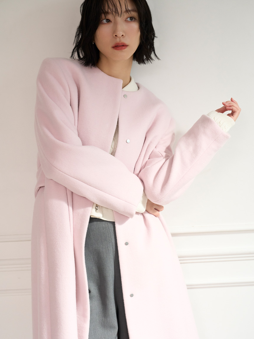 カシミヤ混ノーカラーコート(コート)｜OUTER（アウター）｜CELFORD