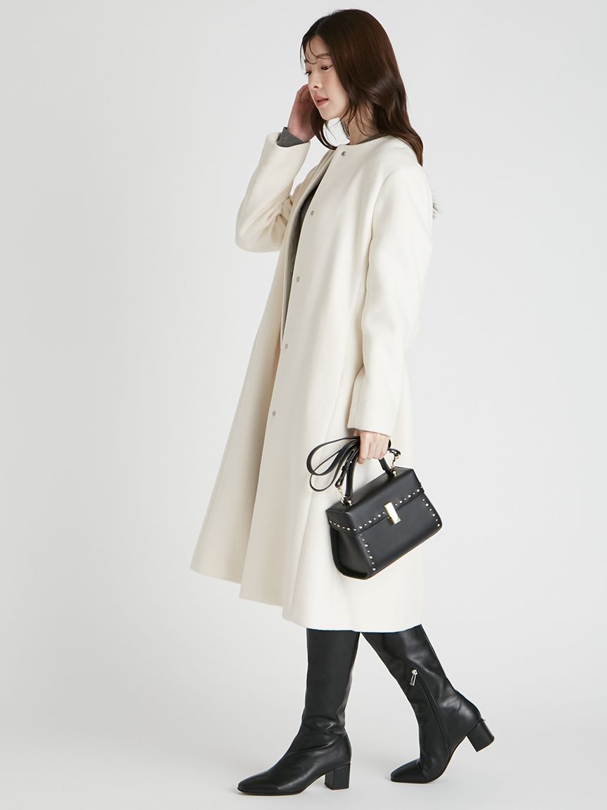 ✨極美品✨ セルフォード ノーカラーコート カシミヤ混 近年モデル 金ボタン M カシミヤ混ノーカラーコート(コート)｜OUTER（アウター