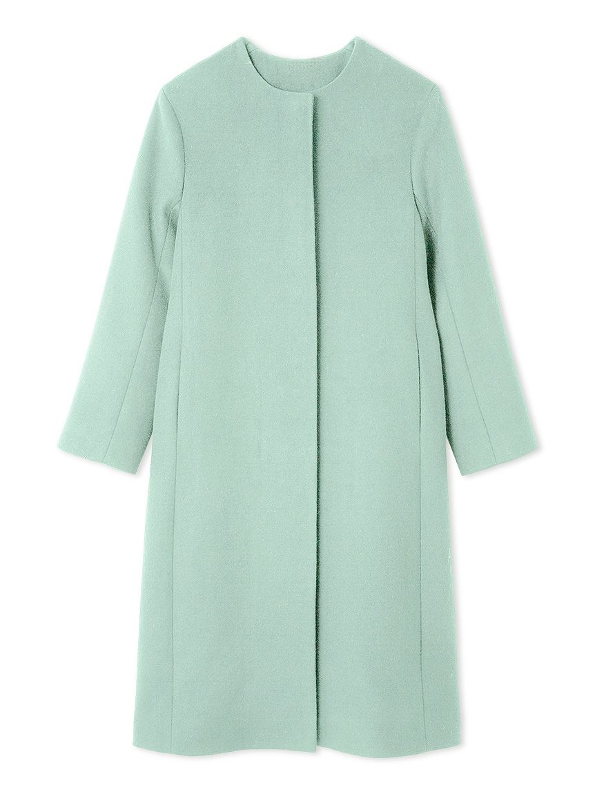 カシミヤ混ノーカラーコート(コート)｜OUTER（アウター