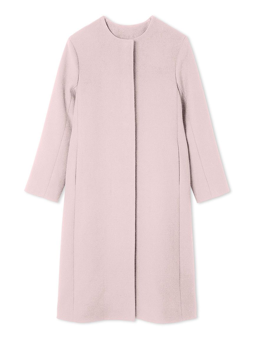 【美品】セルフォード ノーカラーコート ブラックM カシミヤ混ノーカラーコート(コート)|OUTER(アウター