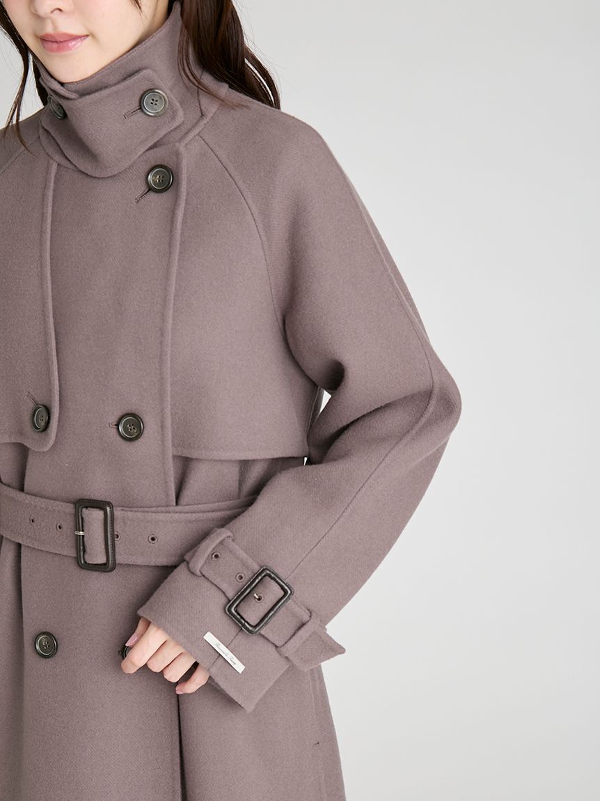 ウール混ロングトレンチコート(コート)｜OUTER（アウター