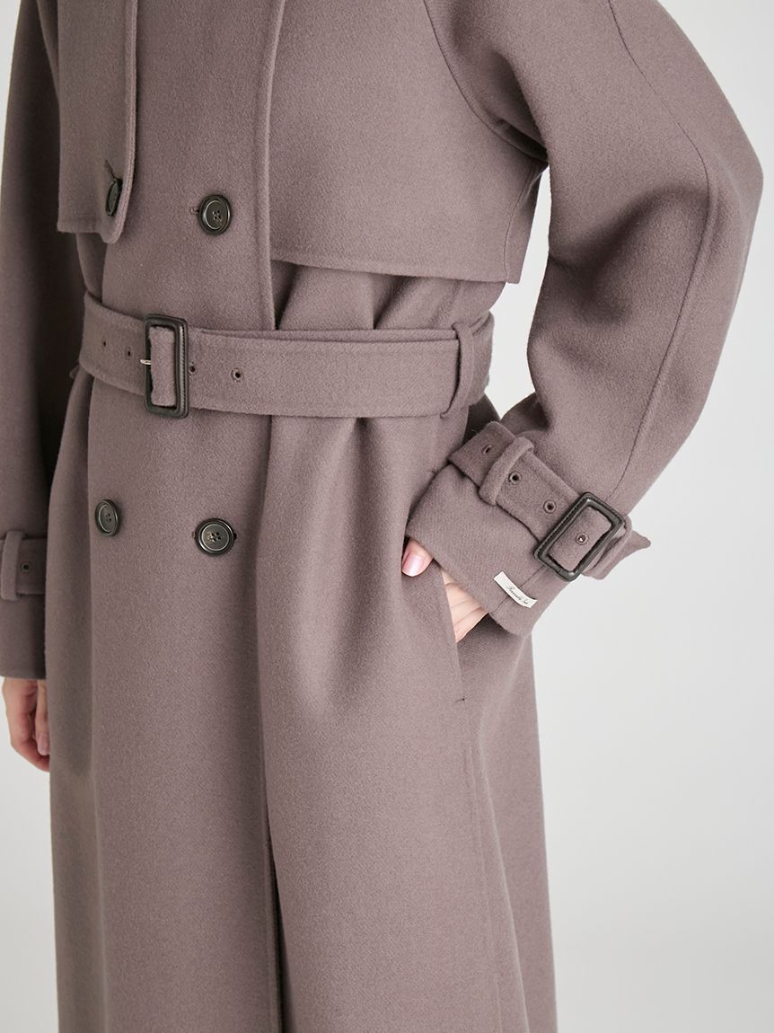 ウール混ロングトレンチコート(コート)｜OUTER（アウター