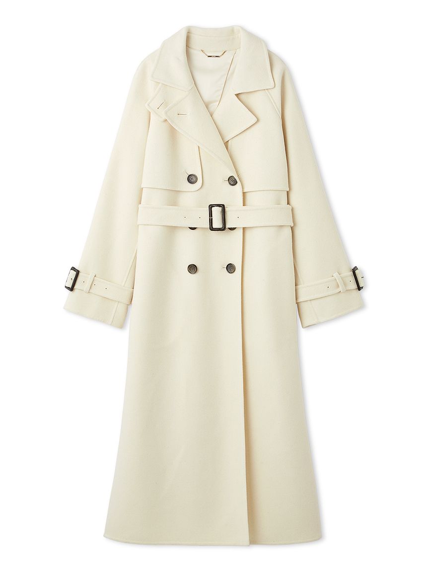 【新品】CELFORD ウール混ロングトレンチコート CGRY 38 ウール混ロングトレンチコート(コート)｜OUTER（アウター