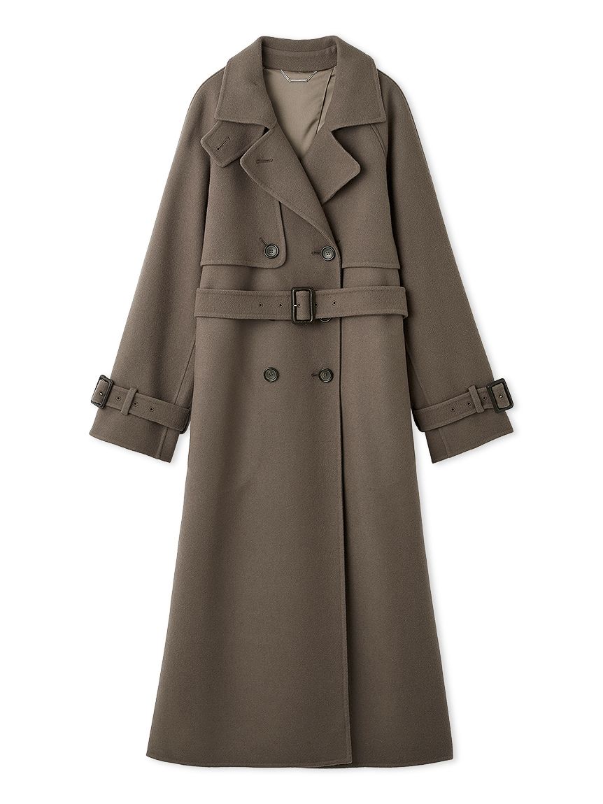 【新品】CELFORD ウール混ロングトレンチコート IVR 38 ウール混ロングトレンチコート(コート)｜OUTER（アウター