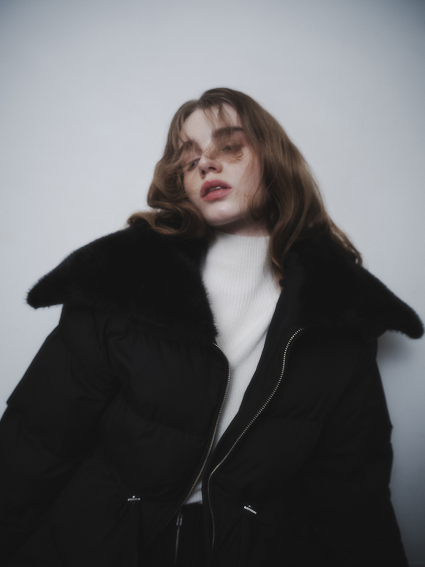 撥水加工】ファー襟付きキルティングショートコート(コート)｜OUTER