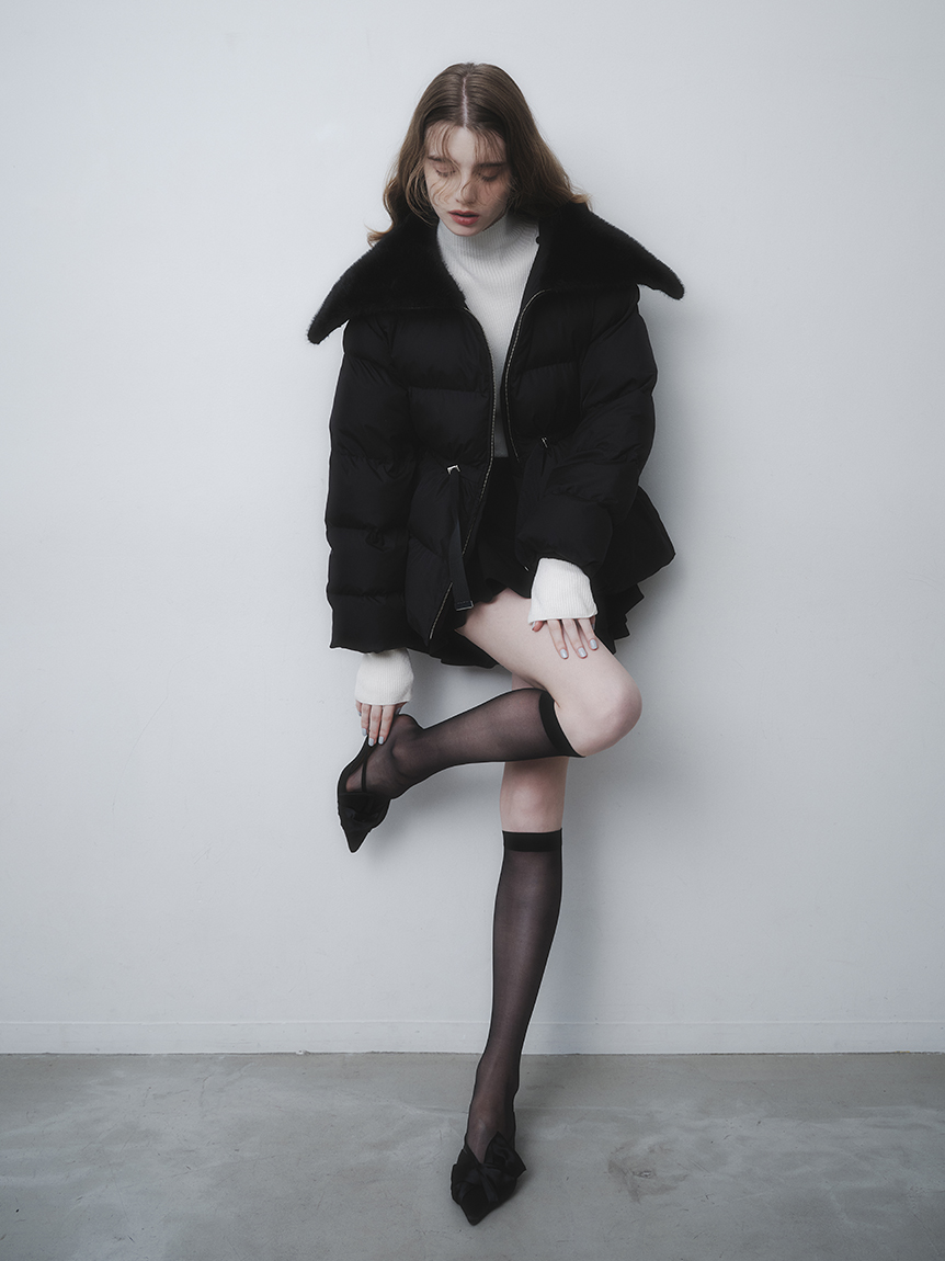 撥水加工】ファー襟付きキルティングショートコート(コート)｜OUTER