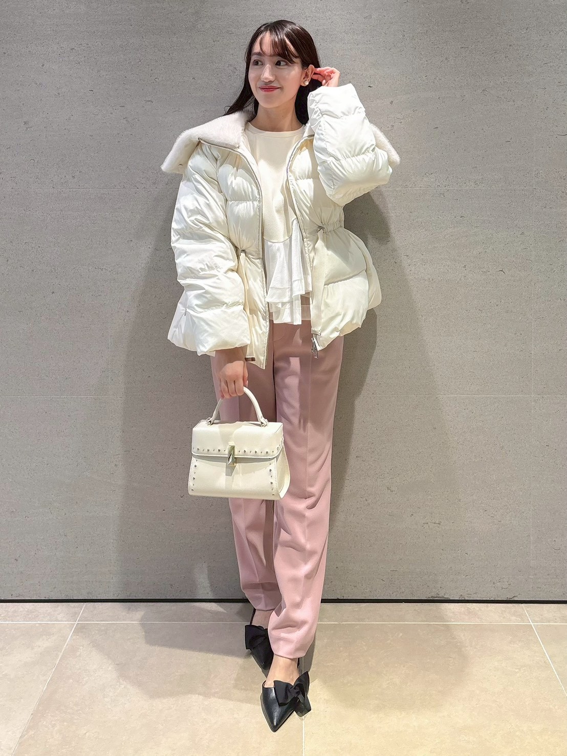 撥水加工】ファー襟付きキルティングショートコート(コート)｜OUTER