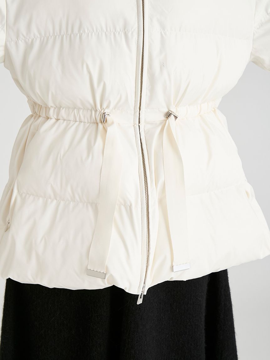 セルフォード　ファー襟付きキルティングショートコート　36 アイボリー 撥水加工】ファー襟付きキルティングショートコート(コート