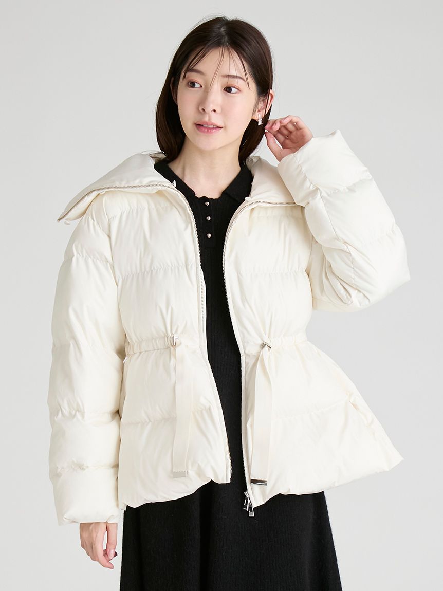 撥水加工】ファー襟付きキルティングショートコート(コート