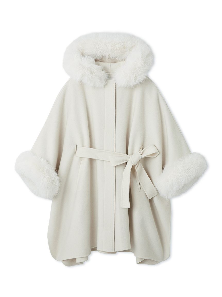 【新品】　セルフォード　ファーポンチョ　ホワイト　白　コート　ファーコート ファーポンチョコート(コート)｜OUTER（アウター）｜CELFORD