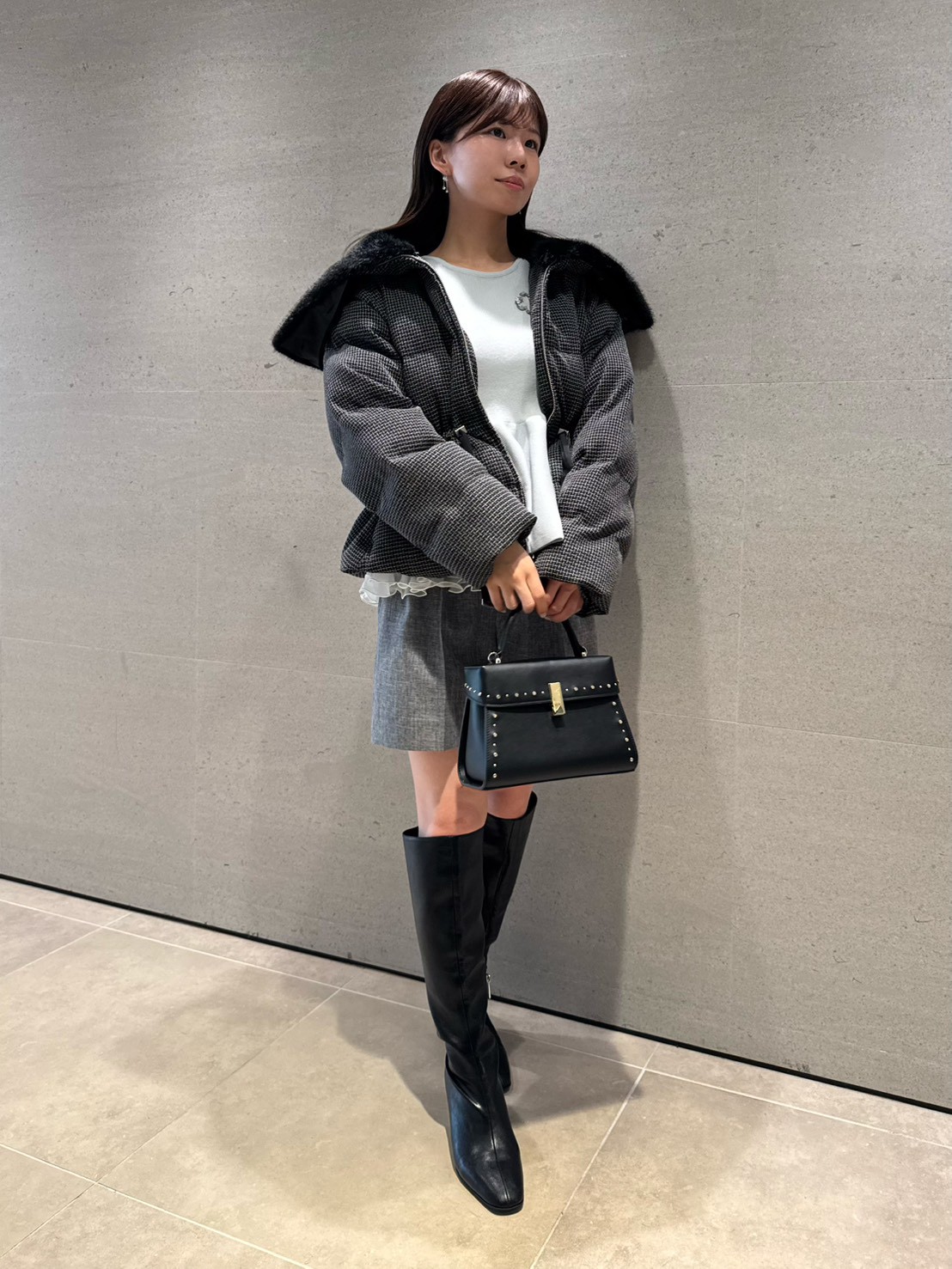 CELFORD ファー付きジャケット 36 CELFORD 黒 ダウンジャケット ファー襟付き