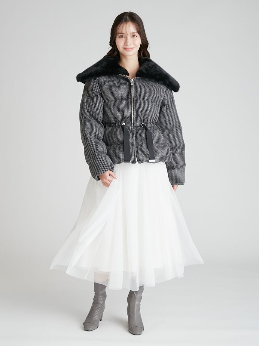 CELFORD ファー付きジャケット 36 CELFORD 黒 ダウンジャケット ファー襟付き