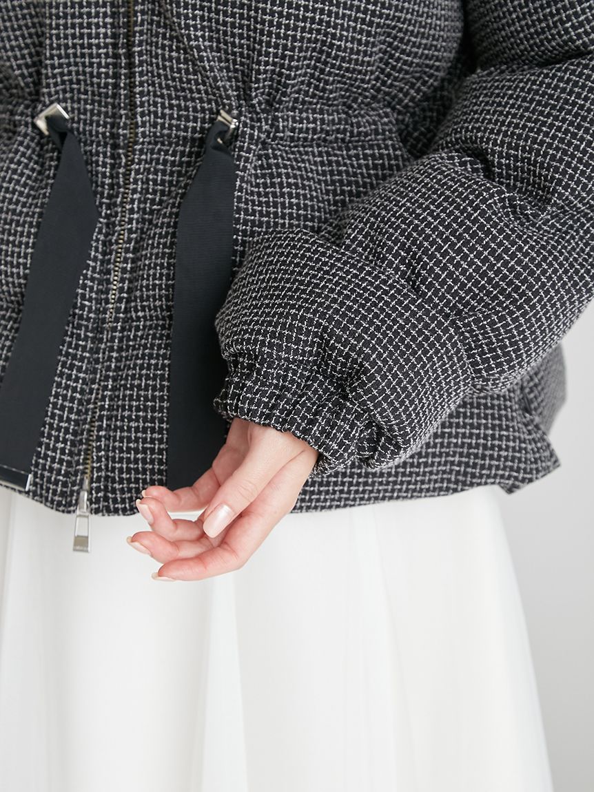 ファー襟付きツイードショートコート(コート)｜OUTER（アウター