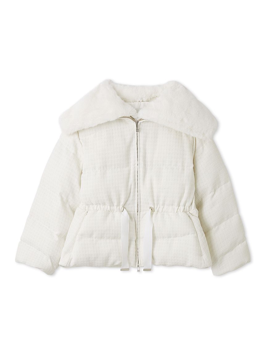 ファー襟付きツイードショートコート(コート)｜OUTER（アウター