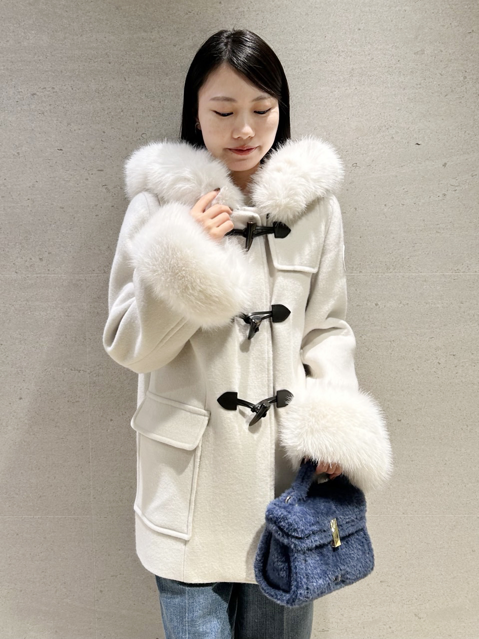 Macintosh ホワイト ダッフルコート Macintosh マッキントッシュ ダッフルコート ホワイト ライトグレーの