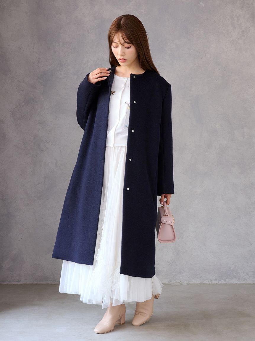 カシミヤ混ノーカラーコート(ノーカラーコート)｜OUTER｜CELFORD（セル