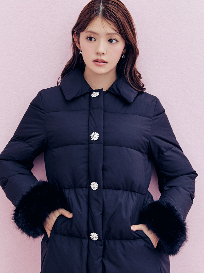 WEB・一部店舗限定】ファースリーブダウンコート(ダウン・中綿)｜OUTER