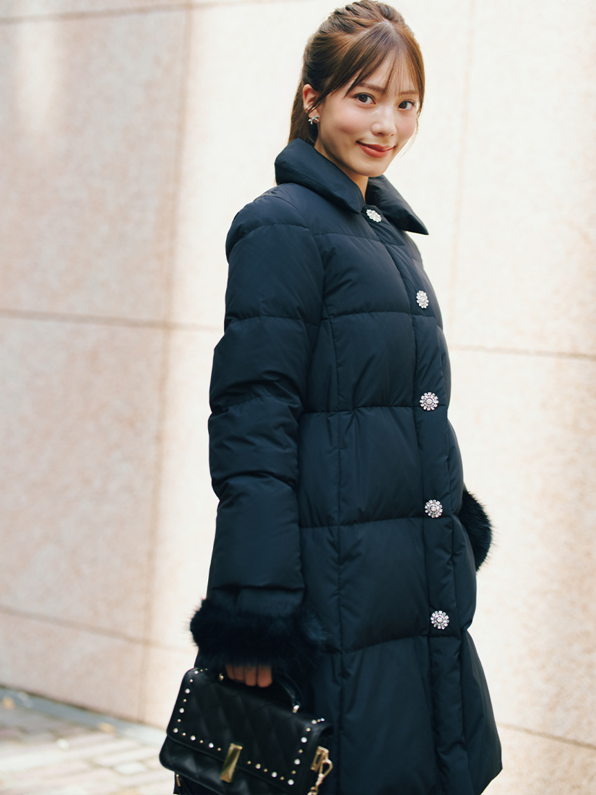 WEB・一部店舗限定】ファースリーブダウンコート(ダウン・中綿)｜OUTER